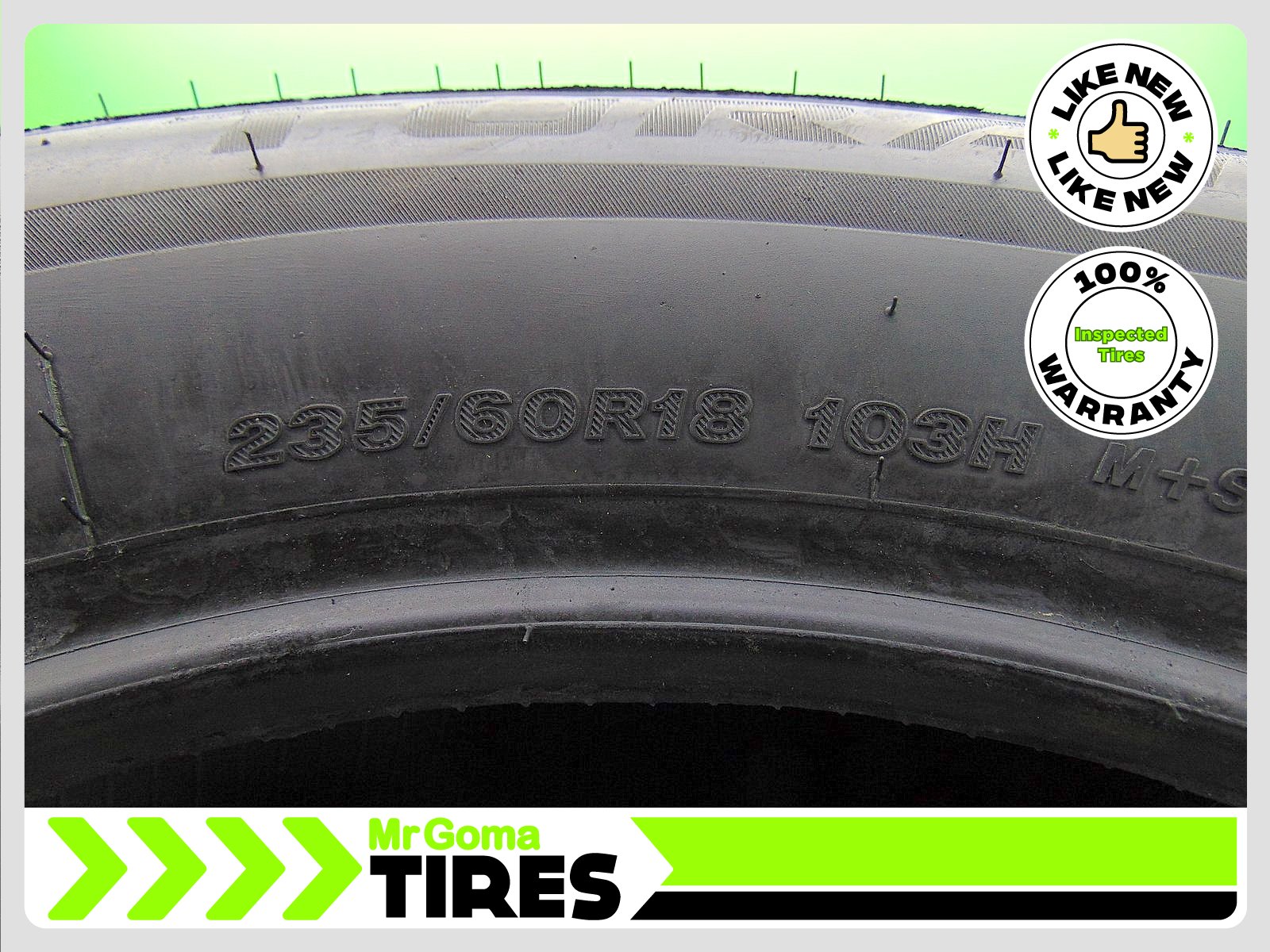 2 235/60R18 USED TIRES BRIDGESTONE TURANZA EL440 9.0/32 TREAD 103H